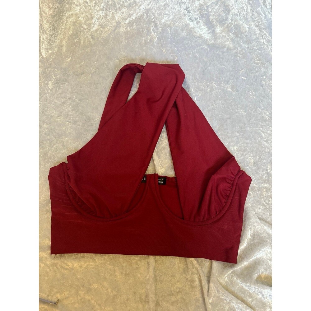 SHEIN dark red crop top S